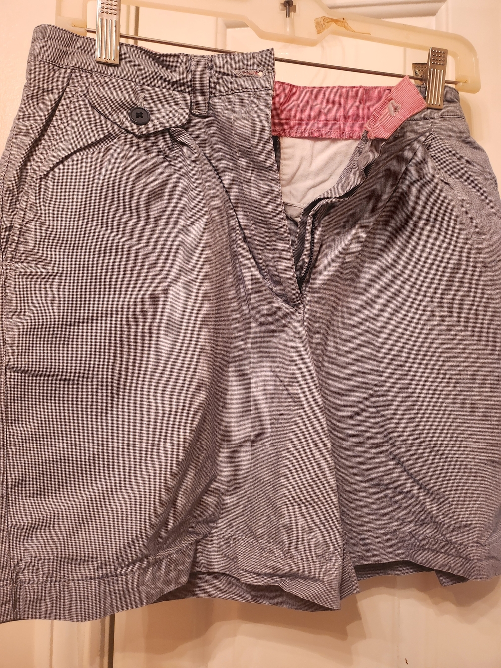 Lauren Ralph Lauren Light Blue Bermuda Shorts with Pink Waistband